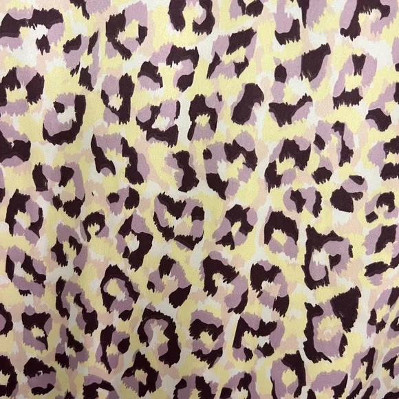 TORRID | Light Yellow & Mauve Pink Leopard Satin Midi Slip Skirt Size 2 - Picture 3 of 10
